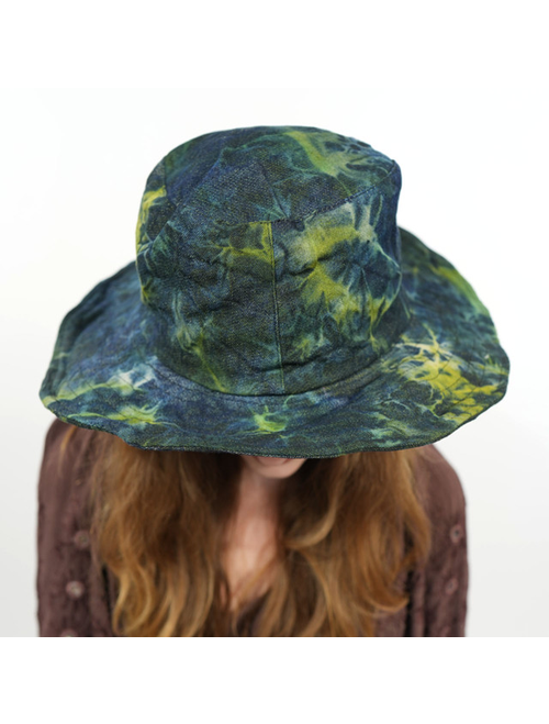 Denim Tie Dye Crushable Sun Hat