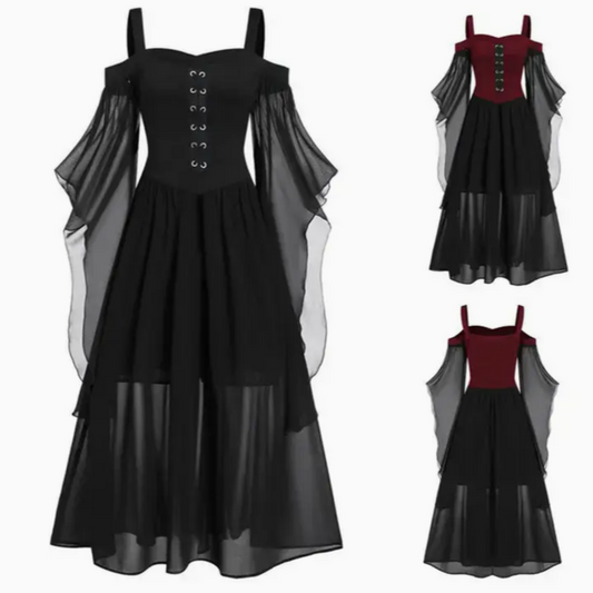 Women's Plus Size Mesh Sitiching Dress