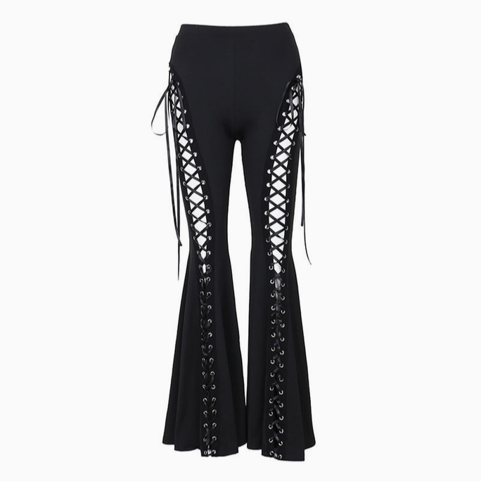 Women's Lace Up Flare Leggings