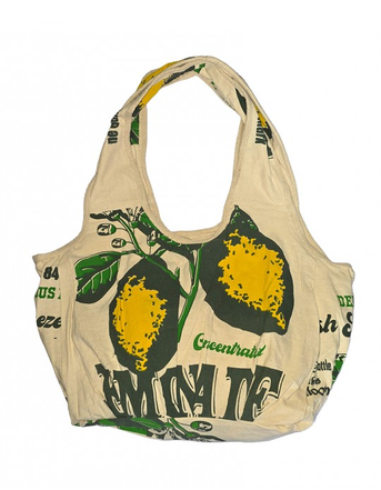 Vintage Rice Sack Printed Hobo Bag