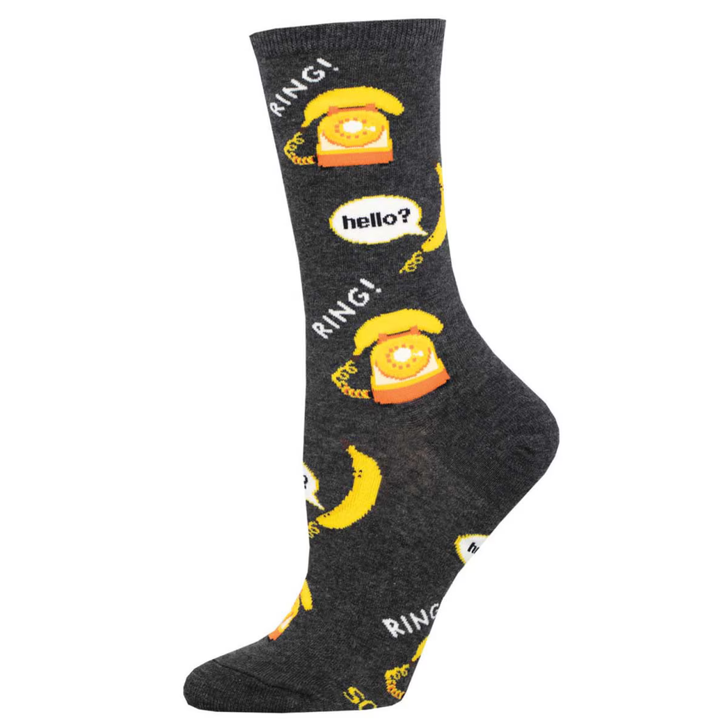 Women's Banana Phone Crew Socks