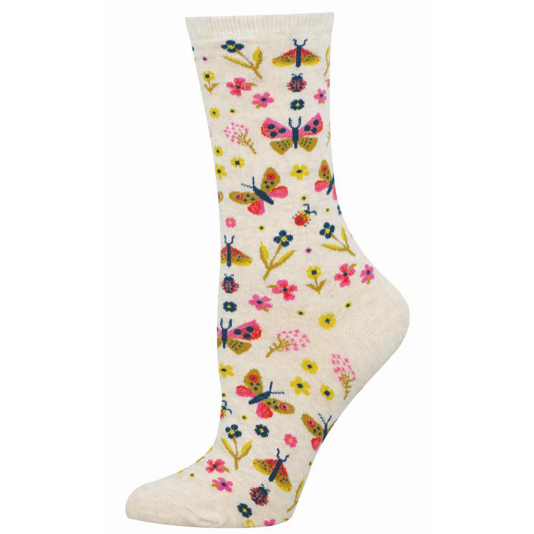 Women's Floral Butterfly Crew Socks