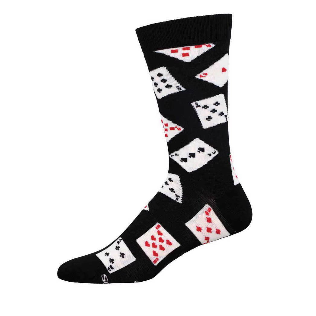 Men's Deal Me In Playing Card Crew Socks