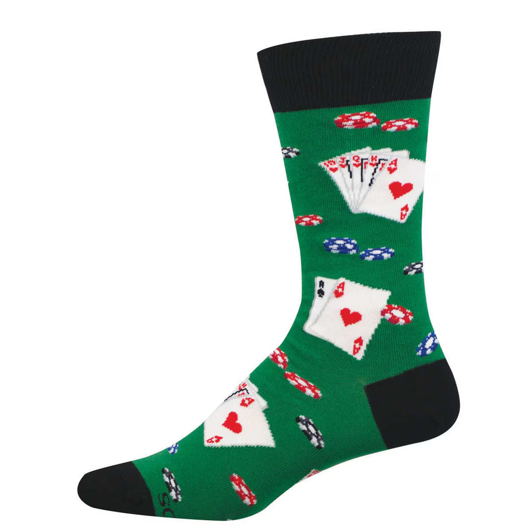 Men's Winning Hand Poker Crew Socks
