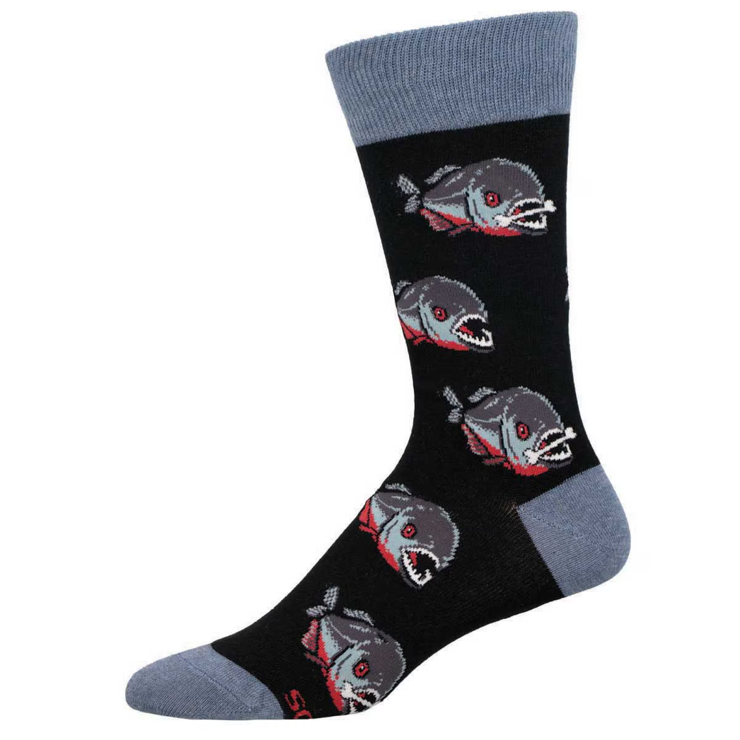 Men's Piranha Fish Crew Socks