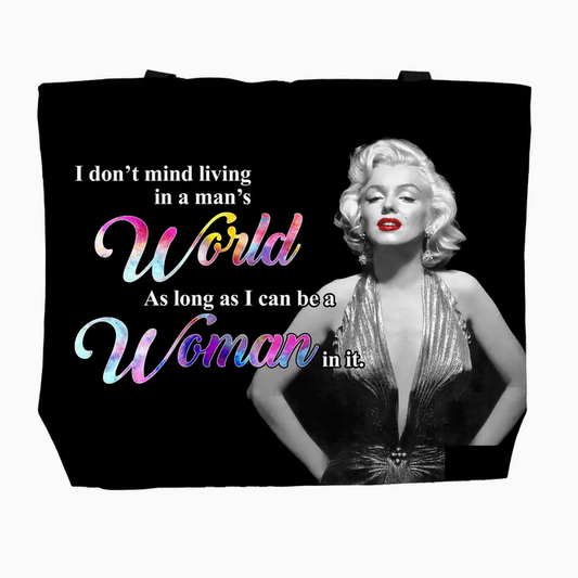 Marilyn Monroe Woman Living in A Man's World Tote Bag