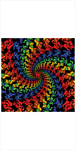 3D Grateful Dead Rainbow Bear Spiral Bandana