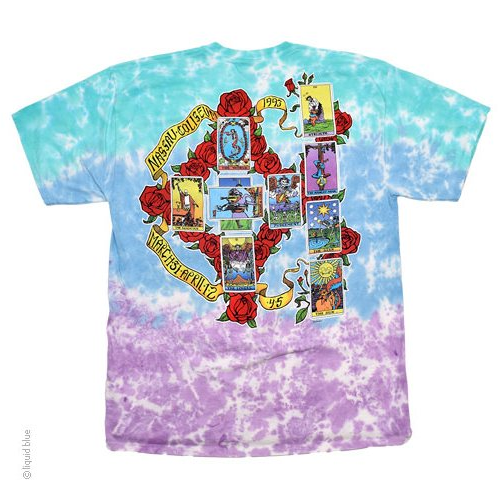 Men's Grateful Dead Tie-Dye April Fools Tarot Skeleton T-Shirt