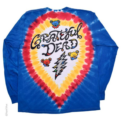 Men's Grateful Dead Tie-Dye Liquid Bear SYF Long-Sleeve T-Shirt