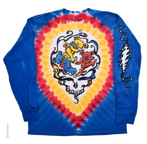 Men's Grateful Dead Tie-Dye Liquid Bear SYF Long-Sleeve T-Shirt