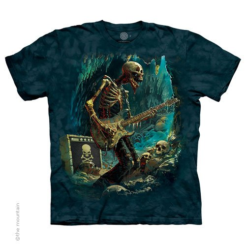 Men's Tie-Dye Skeleton Dead Riff Guitar T-Shirt