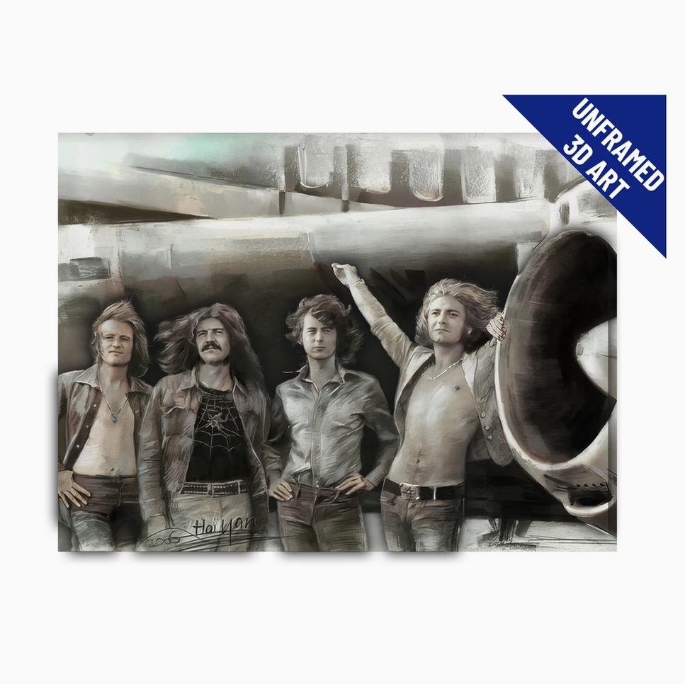 Led Zeppelin Band Photo 3D Lenticular Wall Art