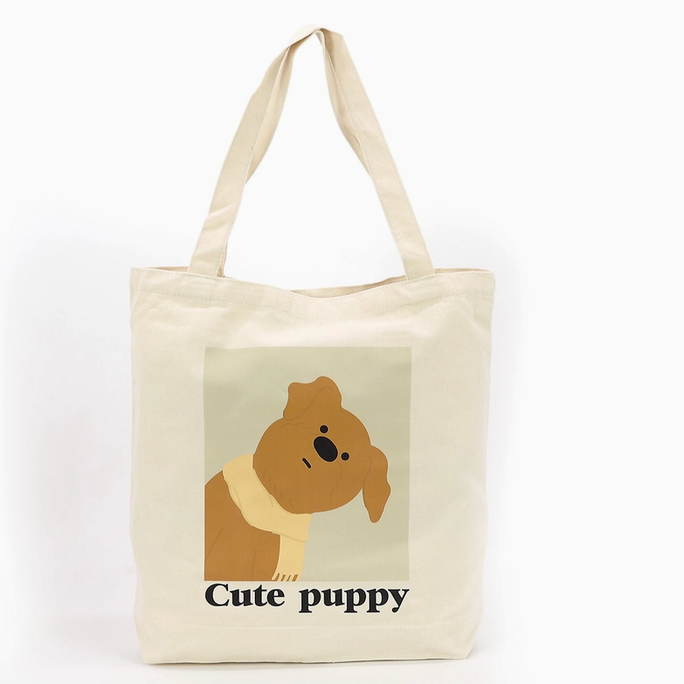 Cute Puppy Canvas Tote Bag