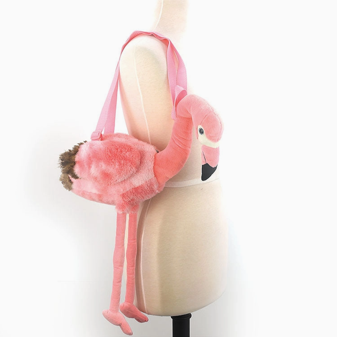 Flamingo Plush Backpack