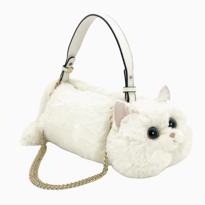 Furry Cat Handheld Purse