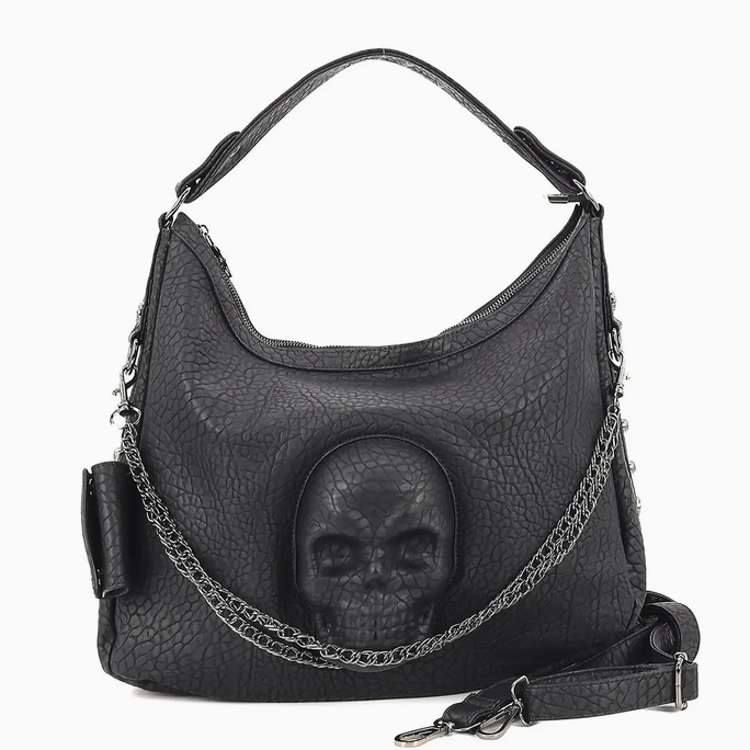 Metal Skull Hobo Bag