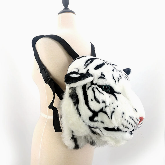 White Tiger Plush Backpack