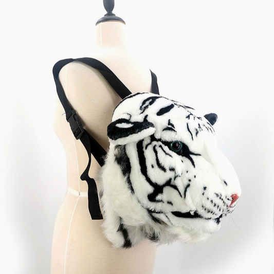 White Tiger Plush Backpack