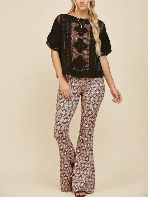 Women's Geo Print Bellbottom Leggings