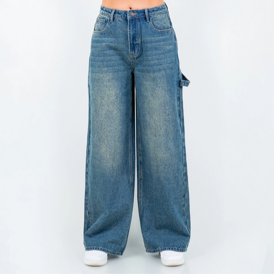 Women's Wide Leg Vintage Blue Jeans