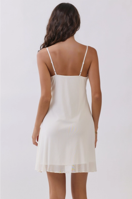 Women's Babydoll Lace Slip Mini Dress