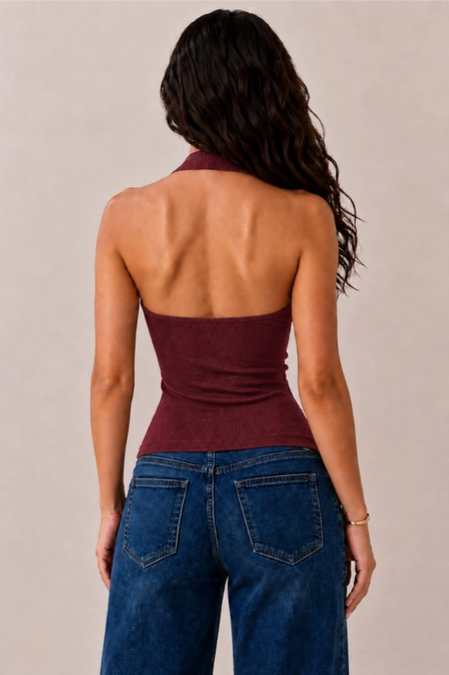 Women's Built-In Bra Halter Tank