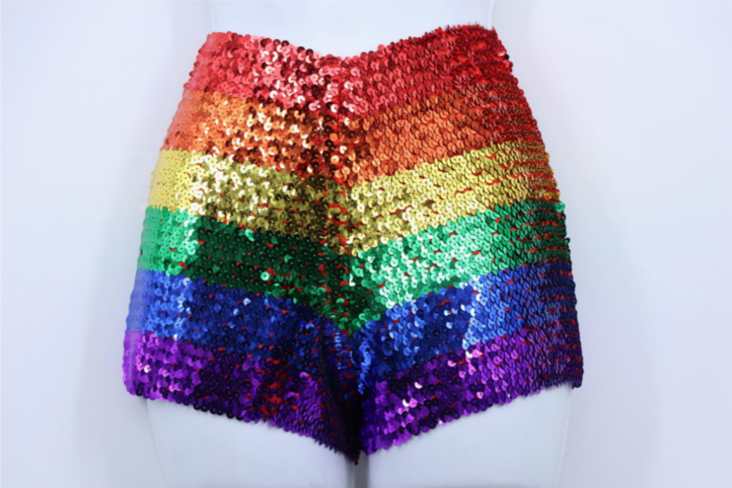 Women's Rainbow Sequin Shorts