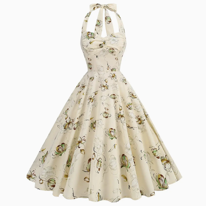 Women's Vintage Backless Maxi Dress