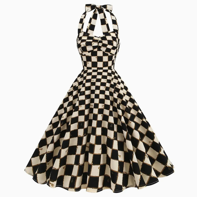 Women's Vintage Backless Maxi Dress
