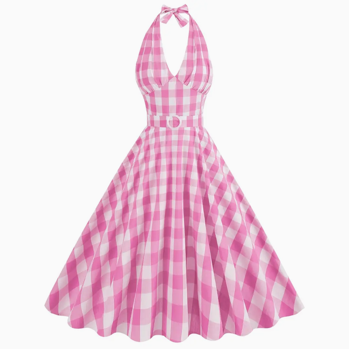 Women's Vintage Checkered Picnic Dress