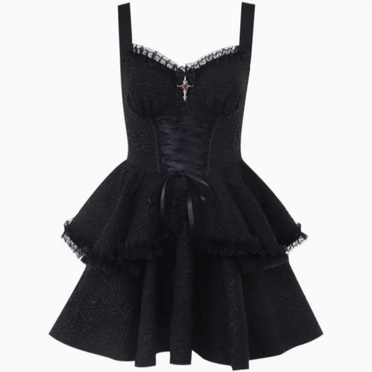 Women's VIntage Gothic Layered Dress