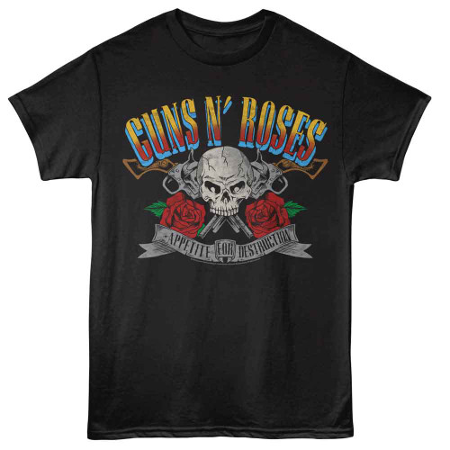 Men's Guns N Roses Pistols and Skull T-Shirt