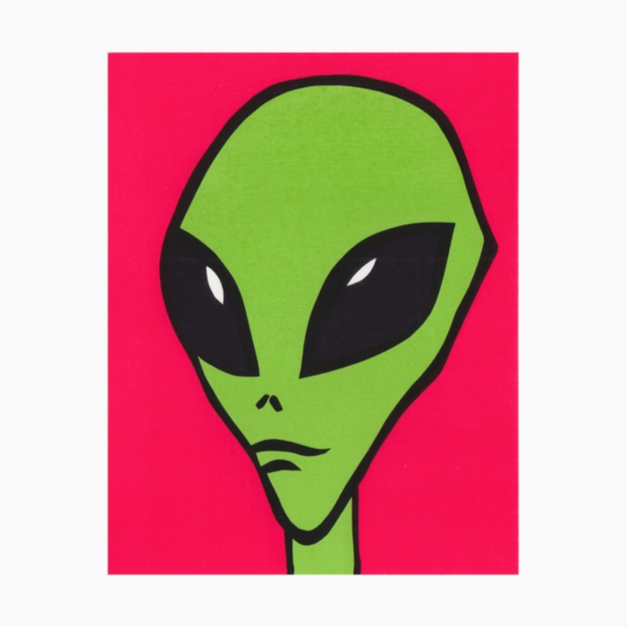 Alien Head Vintage 1990s Sticker