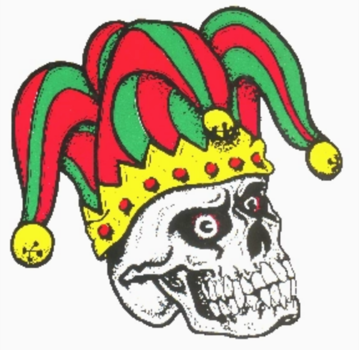 Skull With Jester Hat Sticker