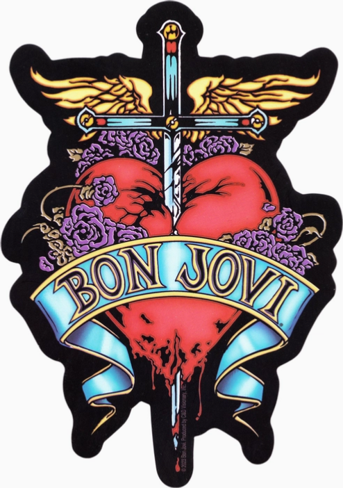 Bon Jovi Heart and Sword Logo Sticker