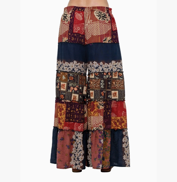 Women's Floral Ruffled Wide Leg Pants