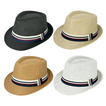Straw Trilby Fedora Hat