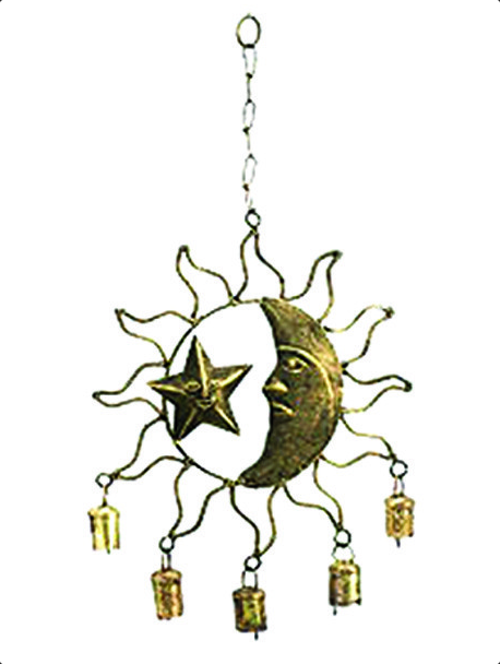 Sun & Moon Metal Recycled Windchime