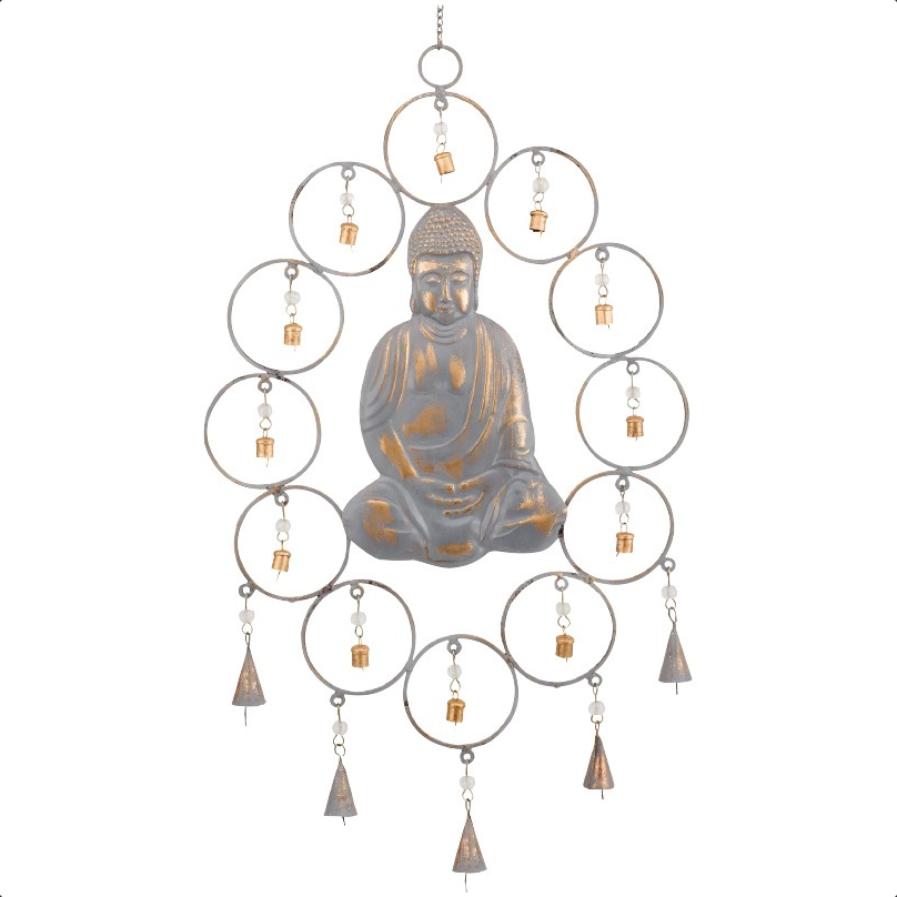 Metal Buddha Oval Recycled Windchime
