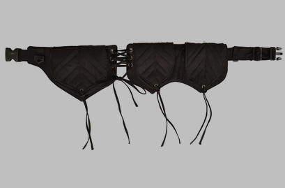 Cotton Forest Leaves Multi-Pocket Hip Belt