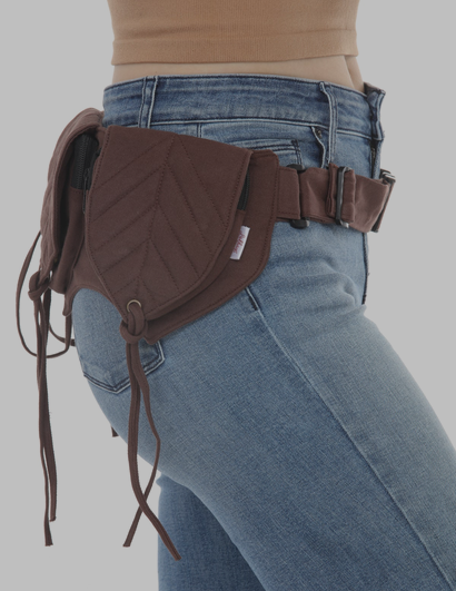 Cotton Forest Leaves Multi-Pocket Hip Belt