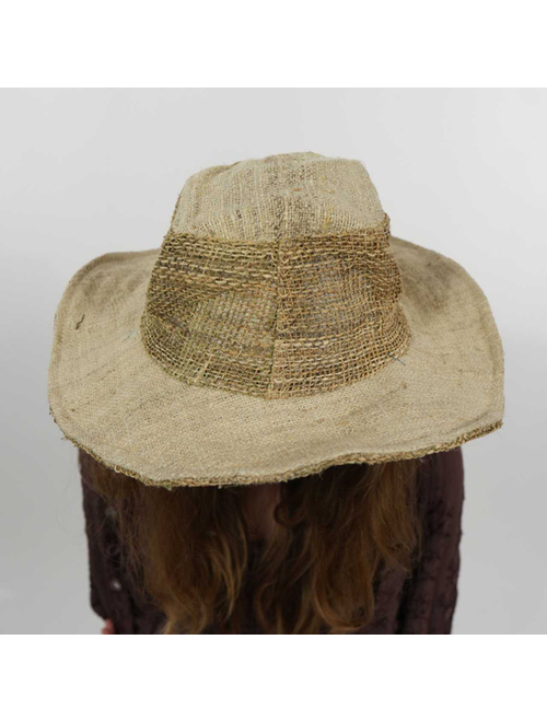 2 Tone Woven Hemp Crushable Sun Hat