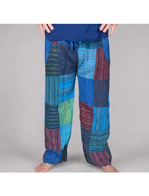 Unisex Cotton Stonewash Patchwork Pants