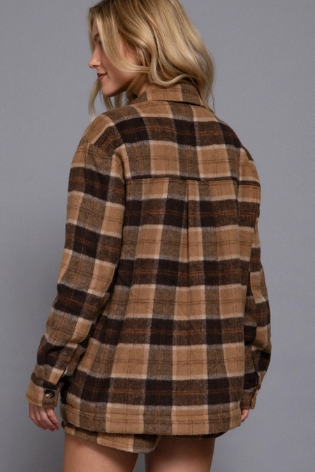 Women's Brushed Plaid Jacket