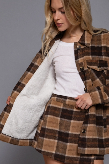 Women's Brushed Plaid Jacket