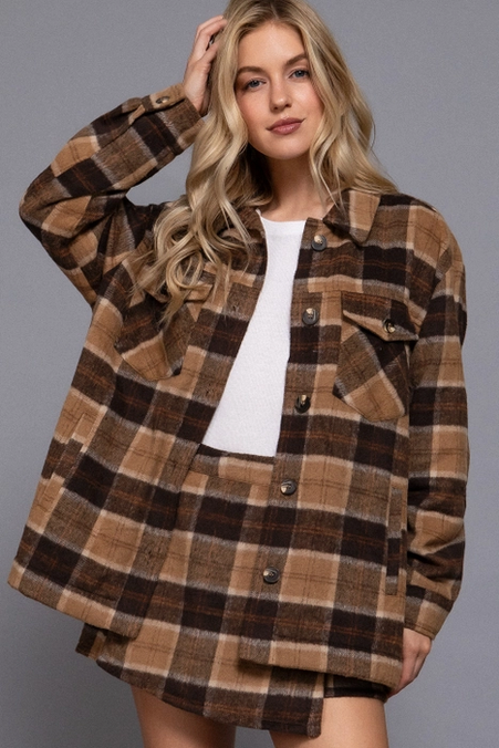 Women's Brushed Plaid Jacket