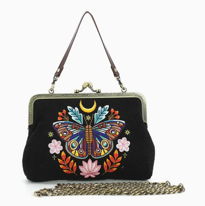 Moon Moth Vintage Kiss Lock Bag