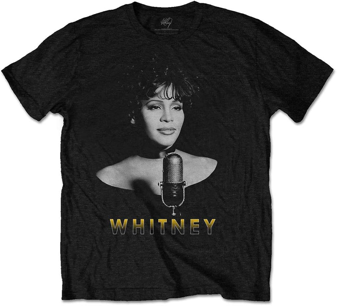 Men's Whitney Houston Black & White Photo T-Shirt