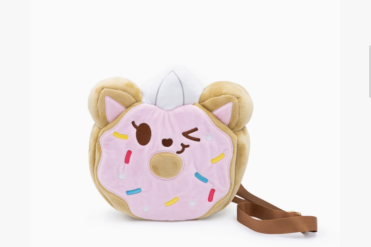 Pink Donut Cat Crossbody Bag