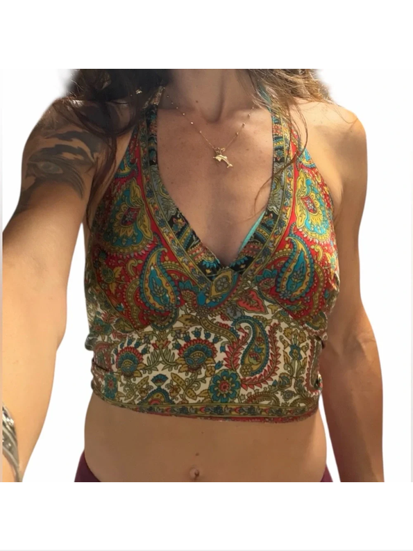 Women's Rayon Silk Paisley Halter Top
